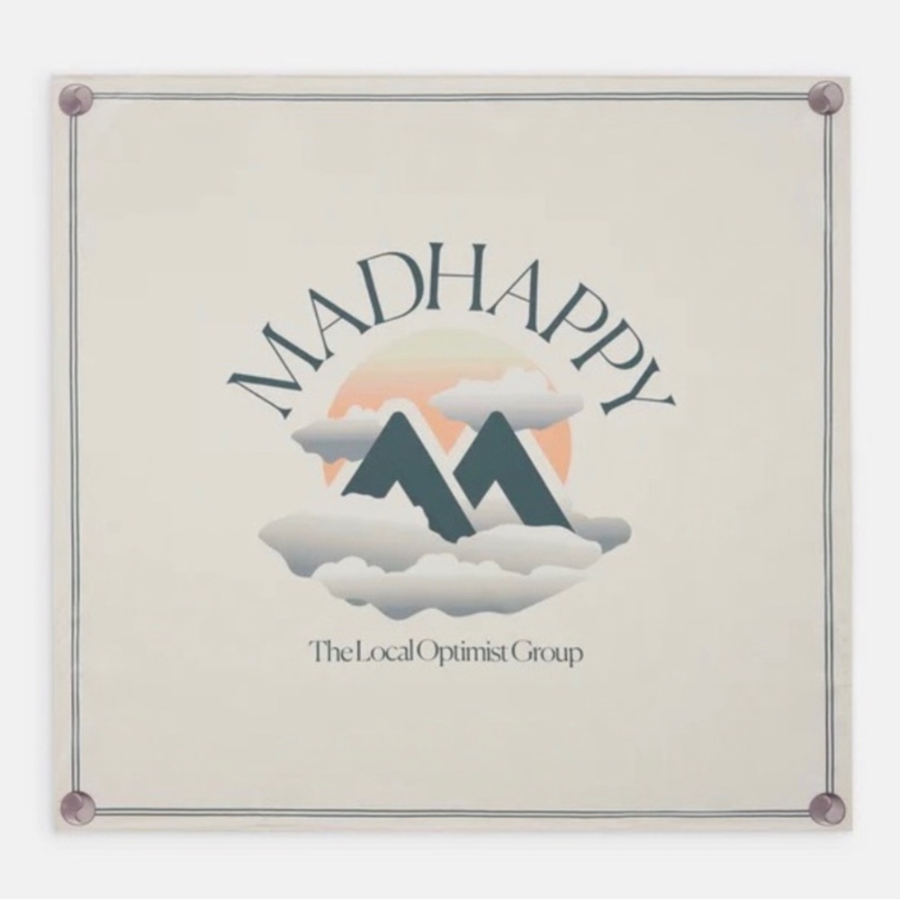 NWT MadHappy Summer Outdoors Silk Scarf. 100% Silk.